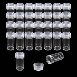 lot 12276 image: Tighall 30 Pack Diamond Embroidery Storage Jars Small Beads Storage Container Refills Clear Plastic Storage Box for 5D DIY Diamond Cross Stitch Tools Nail for Small Object (30Pcs, Round)