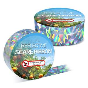 lot 12290 image: Hutisyoe Bird Scare Tape Ribbon(524FT) - Reflective Tape for Birds - Keep Birds Away Outdoor - Scare Tape for Bird Control - Double Side Ribbon, Scare Geese, Pigeon, Duck, Woodpecke- Yard Decoration