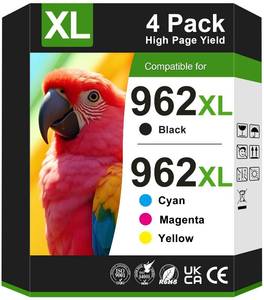 lot 12291 image: PROSWIFT 962XL Ink Cartridges Replacement for HP 962XL Ink Cartridges Combo Pack HP962XL962 Work for HP Officejet Pro 9015e 9018e 9025e 9012e 9015 9010 9012 9018 9020 9025 Printer (4 Pack)