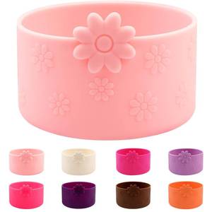 lot 12297 image: Hpbel Protective Silicone Boot Baby Pink for Stanley Cup Accessories Sutiable for Stanley Cup Boot 4030z More Bottles with 2.95in Bottom for Anti-Slip Water Bottle Flower Tumbler Accessories