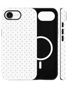lot 12316 image: Jusy Compatible with MagSafe Polka Dot Case for iPhone 16e17e, Cute Aesthetic Polka Dots Magnetic Phone Case, Soft TPU and Hard PC Protective Phone Cover for Women Girls (Matte) - White