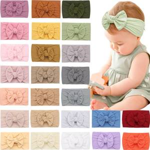 lot 12317 image: kangaroo 25 Colors Baby Girl Headbands 4 inches Hair Bows Super Soft High Stretchy Hair Turban Head Wraps Headbands for Infant Newborn Toddlers Girls and Kids