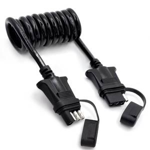 lot 12322 image: Prutomr 4 Way Flat Trailer Light Wiring Extension 4.5Ft 55 In, Stretchable Coiled Cable Hitch Plug With Sealed Cap, Hefty Outer Sheath Cooper Wire Harness, Quick-Connect 4 Pin Trailer Adapter Extender
