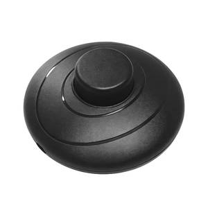 lot 12329 image: Helunsi 1Pcs Floor Lamp Foot Switch, Black Foot Pedal Switch, Round Floor Lamps Foot Inline Switch, Step ON Off Spring Push Button, for Foot Pedal Control Replacement Floor Lamp Extension Cord Parts