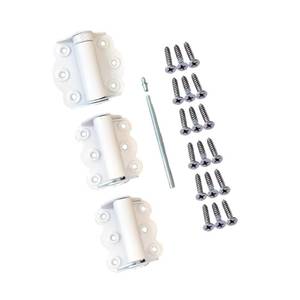 lot 12330 image: QCAA Door Spring Hinges, 2-34, Each Set Including 2 PCS Self Closing and 1 PC Adjustable Self Closing Door Hinge, White, 1 Set, Made in Taiwan (Used) in