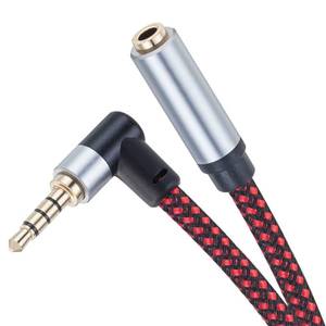 lot 12331 image: Audio Mic Extension Cable 6Ft,90 Degree TRRS 3.5mm Aux Headphone Extender 4-Pole Jack Plug Extension Lead Stereo Male to Female Braided Cord for Headset,Laptop,Phone,Switch Lite,Car,PS4 and More (6Ft)