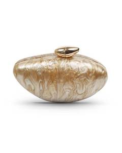 lot 12333 image: blinkgooblink Brown Evening Clutch Purse for Women, Acrylic Wedding Guest Clutch Metal Chain Shoulder Bag, Shell Crossbody Purse for Party Prom