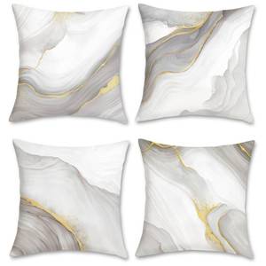 lot 12354 image: Bonhause Grey Gold Marble Throw Pillow Covers 18 x 18 Inch Modern Abstract Marble Texture Decorative Pillows Case Soft Velvet Cushion Covers for Couch Sofa Bed Home Decor Set of 4