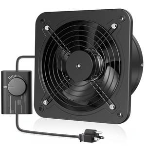 lot 13389 image: HG Power 8 Inch Exhaust Fan with Speed Controller, 567 CFM Kitchen Exhaust Fan with Damper, Metal Extractor Fan for Window, Attic, Ceiling, Basement Ventilation