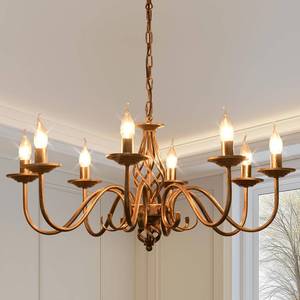 lot 13393 image: Ganeed Rustic 8-Light Chandeliers, Antique Bronze Candle French Country Chandelier, Vintage Iron Pendant Hanging Ceiling Light Fixture for Farmhouse Living Room Kitchen Dining Room Foyer