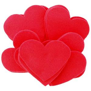 lot 14296 image: Playfully Ever After 1 inch Felt Hearts 200pc - Red