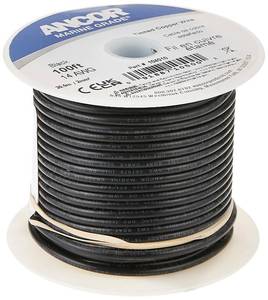 lot 14318 image: Ancor 104010 Tinned Copper Wire, 14 AWG (2mm2), Black - 100ft