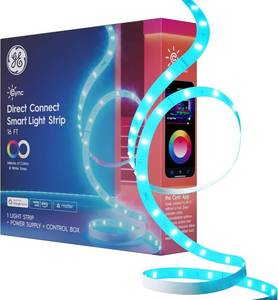 lot 14320 image: GE Cync Smart LED Strip Light, Color Changing Room Decor LED Light Strip, Works with Alexa and Google Home, Matter Compatible, LED Lights for Bedroom, Millions of Colors and White Tones, 16 Feet