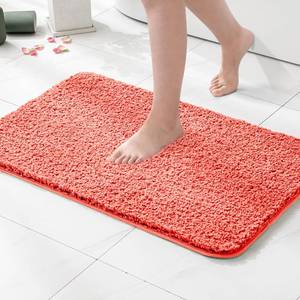 lot 14325 image: MIULEE Living Coral Bathroom Rugs, Soft Absorbent Microfiber Bath Rugs Non Slip Quick Dry Fluffy Bath Mats for Bathroom Floor Tub Showers, Machine Washable, 20x30 Inch