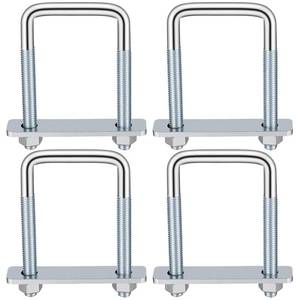 lot 14330 image: Otoolling 4 Pcs Square U-Bolt for Trailer Leaf Spring Clamp Set Fits 2-58 Wide Leaf Springs Locks Springs Together for Stability and Better Control of Axle Torque for Truck Boat Trailersin