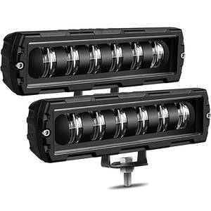 lot 14336 image: Adzoon 6 Inch LED Light Bar 2PCS 60W Single Rows Flood Beam Slim LED Pods Work Off Road Driving Backup Light for Truck ATV SUV UTV Motorcycle Boat