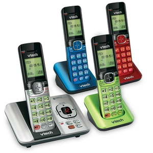 lot 14344 image: VTech CS6529-4B 4-Handset DECT 6.0 Cordless Phone with Answering System and Caller ID