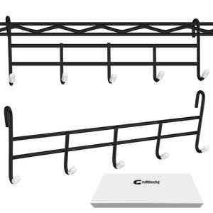 lot 14346 image: CroBlissful 2 Pcs 5 Hook Attachment for Wire Shelving 1.5 x 12 x 4 Inch Hanging Hooks Rack Wire Chrome Plated Steel Shelf Accessories Metal Hook Bars for Storage Display Organizer (Black)
