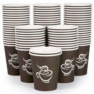 lot 14356 image: LITOPAK 400 Pack 8 oz Paper Cups, Brown Disposable Hot Coffee Cups for Party, Picnic, Travel, and Events