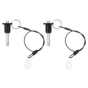 lot 14361 image: uxcell 2 Pcs Quick Release Pin, 14 x 1in(Dia. x L) Ball Locking Pin with Push Button 304 Stainless Steel Ring Handle Locking Pin with Wire for Audio Bimini Top Marine, Silverin