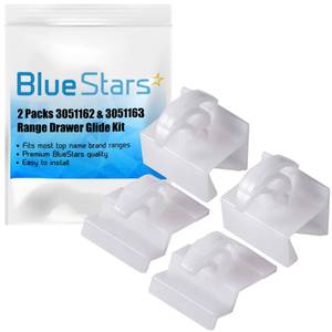 lot 14380 image: BlueStars 2 Packs 3051162 and 3051163 Range Oven Front and Rear Drawer Glide - Compatible with Electrolux and Frigidaire Ranges - Replaces AP2121517 PS434226 PS434227