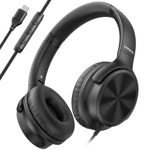 lot 14389 image: Cowyawn USB C Headphones Wired, Over Ear USB C Wired Headphones with Microphone, Volume Control, HD Stereo Sound, Foldable USB Type C Headphone for AdultTeensLaptopComputeriPhone 151617, Black