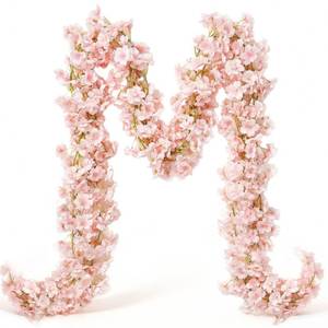 lot 17432 image: YRIOWMI 10PCS 59FT Artificial Silk Cherry Blossom Garland, Hanging Sakura Flower Vines for Wedding Party Home Arch Office Sakura Decor (Light Pink)
