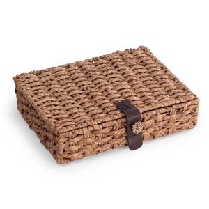 lot 17468 image: Decorative Box with Lid, Wicker Storage Basket, Water Hyacinth Woven Decorative box for Shelf, Coffee Table, Console Table, Home Decor (Large)
