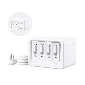 lot 17475 image: Gitryin 12-in-1 Desktop Charging Station with 4 Retractable Wall Chargers, 40W USB-C Power Strip with 4 AC, 4 USB C, 4 Type-C 33.5in Cables, Extension Cord with 1020J Surge Protection for Home Office