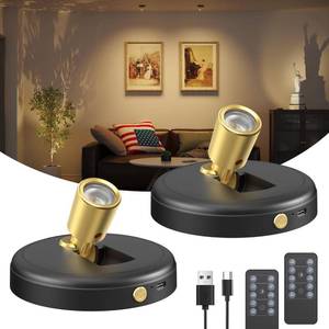 lot 18237 image: Spot Lights Indoor Led Spotlight Rechargeable Battery Wireless Up Lights Indoor - Plants Tree Artwork Portrait Picture Display Accent Lighting for Home Decorators Homeowners Art Collectors(2 Pack)