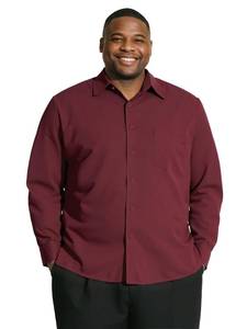 lot 18246 image: Yuyapu Big and Tall Shirts for Men, Long Sleeve Casual Dress Shirts Button Down with Pocket for Business,Travel,Daily Wear WineRed 5xl