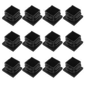 lot 18250 image: Bonsicoky 12 Pack 34 Square Plastic Plugs, Black Tubing End Caps Plugs Insert for Square Tube and Furniture Legsin