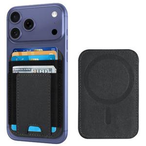 lot 18258 image: ExtreLife Upgraded for Magsafe Wallet, Strongest Magnetic Wallet for iPhone 171615141312 Series, 7 Cards Holder, Magnetic Phone Wallets, Slim, 2 Card Slots, RFID Blocking, Vegan Leather, Black
