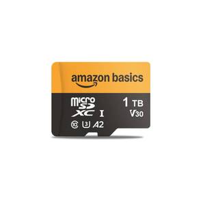 lot 18263 image: Amazon Basics 1TB microSDXC Card with Adapter for Smartphones, Full HD, Tablets, Drones, Action Cameras, Read Speed Up to 200MBs, 1-Pack