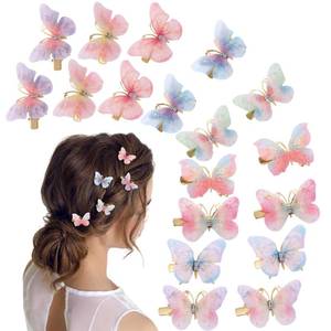 lot 18267 image: 18Pcs Rhinestone Butterfly Hair Clips for Teens Women, Y2K Glitter Hair Jaw Clips, Cute Headwear Gifts for Wedding and Back to School