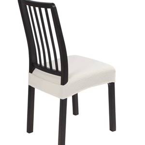 lot 18268 image: SearchI Stretch Seat Covers for Dining Chairs Set of 4, Soft Removable Jacquard Dining Chair Seat Covers, Dining Room Seat Covers Seat Protectors(Cream Stripe)