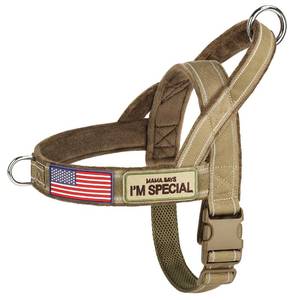 lot 18272 image: Forestpaw No Pull Dog Harness with Large Handle,Slip on Reflective Vest with Quick Release Buckle,Comfortable Flannel Lining for Medium Large Dogs Walking Training (Includes 3 Patches),Brown XL