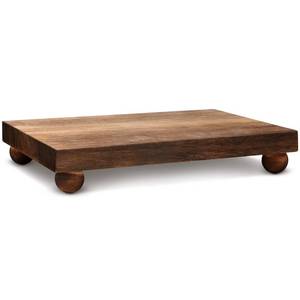 lot 18293 image: Amyhill Wood Pedestal Stand Kitchen Soap Tray Farmhouse Wooden Riser Stand for Kitchen Bathroom Counter Table Decor Plant Candle Vases Display(Classic,Dark Brown,9 x 6 Inch)