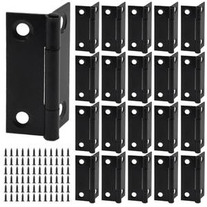 lot 18313 image: Luomorgo 20 Pack 2 Inch Mini Hinges Butt Hinges, Stainless Steel Cabinet Hinges, Small Folding Door Hinge for Wooden Box, Crafts (Black)