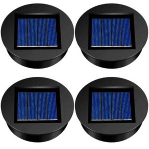 lot 18317 image: 4 Pieces Replacement Solar Light Tops Outdoor Hanging Lantern Solar Light Parts Round Waterproof Decorative for Outdoor Hanging Lanterns, Warm(4.3 Inch in Diameter)