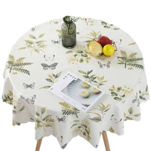 lot 18324 image: Bettery Vinyl Round Table Cover Wipe Clean PVC Tablecloth, Round - 32 Inch