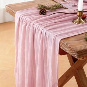 lot 18353 image: Dusty Pink Cheesecloth Table Runner, 10 FT Boho Rustic Cheese Cloth Gauze, 35x120 Inches Centerpieces Decor for Wedding Spring Easter Baby Bridal Shower Party Decoration, 1 Pack