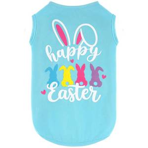 lot 18355 image: Dog Easter Outfit Shirt Soft Cotton Stretchy Lightweight Easter Dog Clothes Shirts Sleeveless Vest for Small Medium Large Dogs Cats