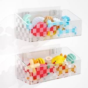 lot 18374 image: Bath Toy Storage Holder, Bathtub Toy Storage Quick-Dry, Clear Bath Toy Holder for Tub, Bath Toy Organizer Large Capacity, Bathroom Shower Toy Storage Holder (2pack)