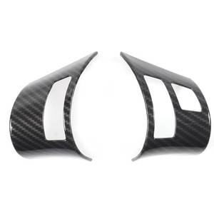 lot 18389 image: Car Steering Wheel Button Frame Cover Trim Compatible with Chevy Corvette C6 2005-2013, Car Steering Wheel Panel Protection Frame Molding Sticker Trim Accessories (Carbon Fiber Pattern)