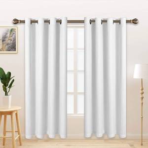 lot 18391 image: LORDTEX Linen Look Textured Blackout Curtains with Thermal Insulated Liner - Heavy Thick Grommet Window Drapes for Bedroom, 50 x 84 Inches, White, Set of 2 Panels