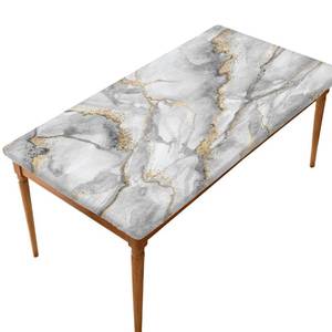 lot 18412 image: Pardick Grey Marble Rectangle Fitted Tablecloth 5ft Rectangle Table Cover with Elastic Edge Wipeable Outdoor Table Cloths for Kitchen Dining Party Outdoor Picnic Holiday Decor 60 L X 30in Win