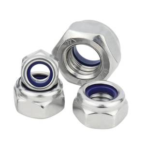 lot 18414 image: 20Pcs M10 Lock Nuts, 304 Stainless Steel Nylon Insert Locknuts, Vibration and Corrosion Resistant, Self-Locking Hex Nuts for Automotive, Machinery and DIY