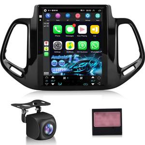 lot 18419 image: 9.7 Inch Car Stereo for Jeep Compass 2017 2018 2019, 264G Android Touchscreen Radio with Wireless Carplay and Android AutoWiFiHiFiGPS NavigationMirror LinkSWC, AHD Backup Camera