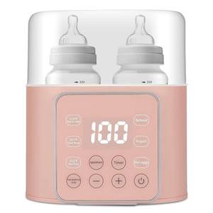 lot 18422 image: Baby Bottle Warmer 9-in-1 Multifuntion Breast Milk Warmer, Fast Baby Food Heater and Defrost Warmer with Timer for Twins, LCD Display Accurate Temperature Adjustment, 24H Constant Mode (Rose)